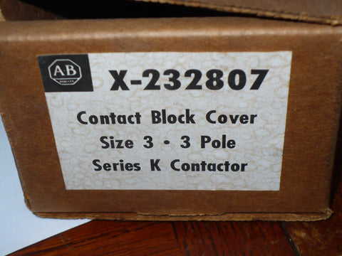 1 pc Allen-Bradley X-232807 Contact Block Cover, Size 3, 3 Pole,, New