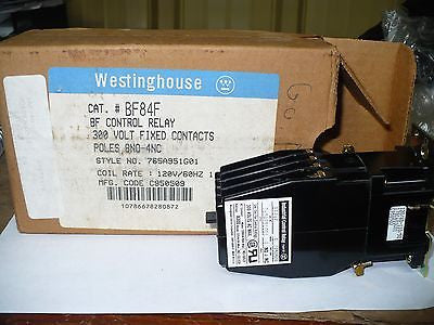 Westinghouse BF84F BF Control Relay, 300V, 120V Coil, New
