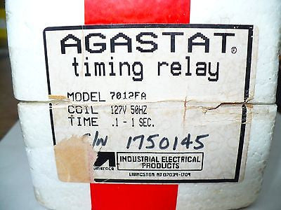 Tyco/Agastat 7012FA Relay Time Delay, 0.1-1sec, 127VAC Coil New