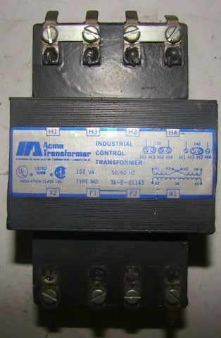 1pc. Acme TA-2-81143 Industrial Control Transformer, Used