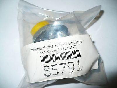 Westinghouse OT1C4 Yellow Momentary Push Button, Used