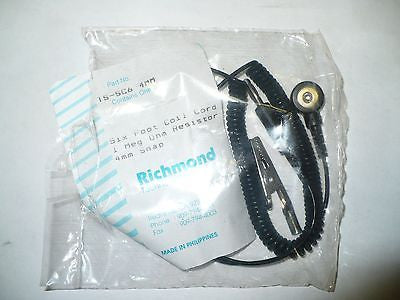 1 pc Richmond Technology Inc. TS-SC6 6ft Coil Cord 1meg Ohm Resistor 4mm, New