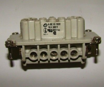 Contact Electronics H-BE 10.1930 Connector, 16A, 380V, 600VAC, Used