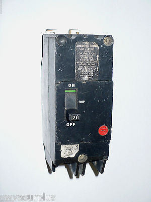1 pc GE Circuit Breaker, TEYM02, 20 Amp, 1 Pole, Used