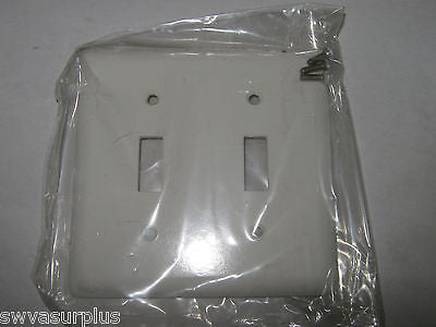 GE 77072 Two Gang Smoothline Switch Wallplate, White, New