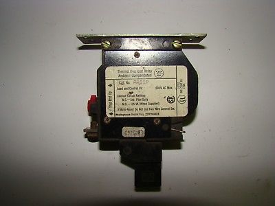 Westinghouse AA11P Thermal Overload Relay, 600VAC Max, Used
