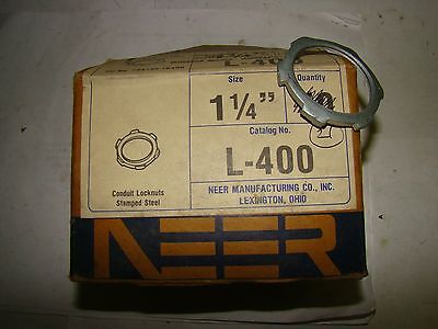 Neer L-400 1-1/4" Conduit Locknuts, Stamped Steel, Pack of 21, NIB