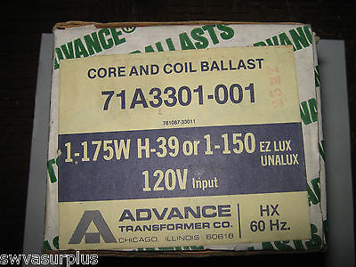 Advance 71A3301-001 Core & Coil Ballast, 120V Input, New