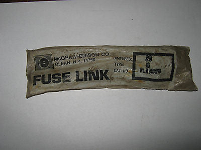McGraw-Edison Fuse Link, Type N, FL11N25, 25 Amp, New