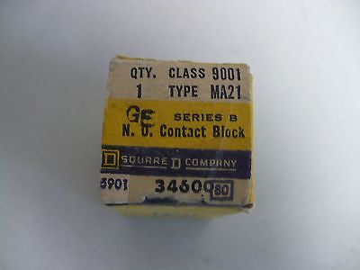 1 pc. Square D 9001 Type MA21 Contact Block, New