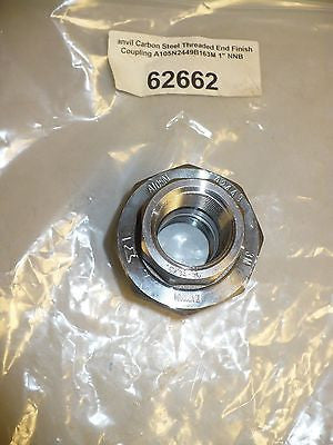 1 pc. Canvil A105N2449B163M 1" Carbon Steel Threaded End Coupling, New