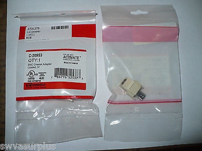 Wiremold C-20953 BNC Coaxial Adapter, Loaded, IV, Lot of 2, New