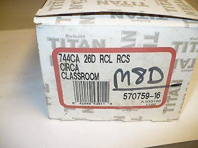 1 pc. Kwikset Titan 744CA-26D-RCL-RCS Circa Classroom Lock, New